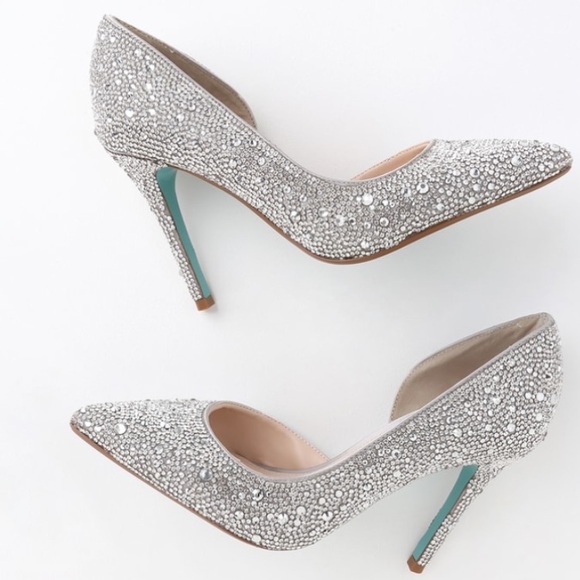 SALE Betsey Johnson D’Orsay Rhinestone SatinPumps - Picture 5 of 8